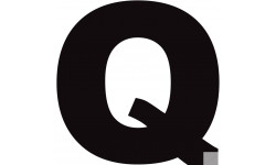 Lettre Q noir sur fond blanc (5x5cm) - Sticker/autocollant
